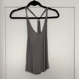 Crisscross Back Tank Top - Gray
